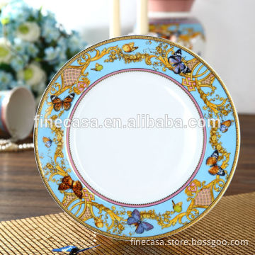 10.5 Inches Fine Bone China Luxury White Embossed Dinner Plate of Song of Joy